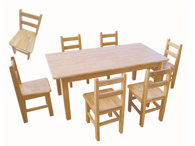 0504橡木实木幼儿桌椅