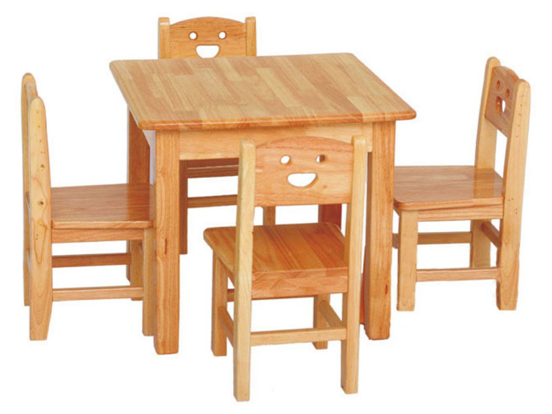 0601橡木儿童方桌椅