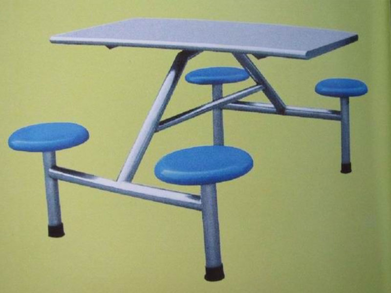 四人条桌圆凳不锈钢餐桌